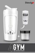 Stevig 4 Gym Şarj Edilebilir Elektrikli Protein Shaker 650 Ml White ST-226 - 2