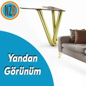 Metal Gold Altın Ayak 10 cm Lüks Mobilya Kanepe Berjer Sehpa Ünite Koltuk Ayağı Baza Ayakları thumbnail 5