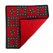 Patchwork El Yapımı Yastık Kırmızı Siyah - 4