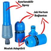 Bahçe Çeşme Su Hortum Seti Garden Kit Hortumu İç Çap 1/2 Sulama Araç Yıkama 20 Metre - 4