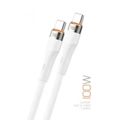 Pmr-SCT100-Vivo Y53s uyumlu - 100W 5A Type C to Type C Hızlı Şarj ve Data Kablosu thumbnail 1