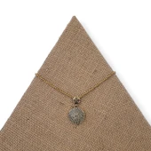 Toprak Dansı Pirinç Çini Taşlı Çelik Zincir Kolye thumbnail 1