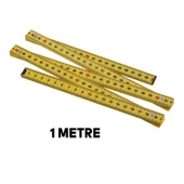 Plastik Kırma Katlanır Okul Ofis Pratik Basit Metre Sarı (1 METRE) - 2