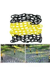 Mfk 8 Mm 5 Metre Sarı Siyah Plastik Tafik/Park Zincir - 4