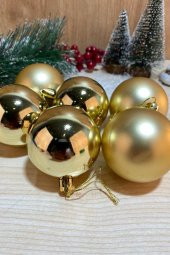 Beysüs Yılbaşı Çam Ağacı Süsü Cici Top 6 cm 6 lı Gold - 1
