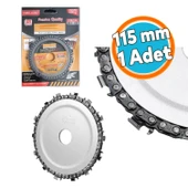 Zincirli Ahşap Testeresi 115 mm 4" Taşlama Makine Uyumlu Kesme Oyma Şekil Verme Testeresi 1 Adet - 1