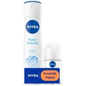 Nivea Fresh Natural Kadın Deodorant Sprey 150 ml + Roll-On 25 ml - 1