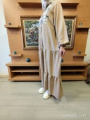 Doğal Doku Oversize Çiçek Desenli Elbise – Yazlık Rahat Kalıp, Şık ve Ferah Tasarım - 11