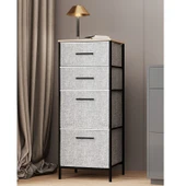 Çok Amaçlı Dolap 4 Çekmeceli Komodin Sehpa Gri 1612 - 1