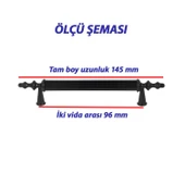 8 Adet Sert Plastik Polavit Siyah 96 Mm  Mobilya Mutfak Çekmece Dolap Dolabı Kulpu Kulbu Kulpları thumbnail 2