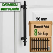 8 Adet Sert Plastik Polavit Siyah 96 Mm  Mobilya Mutfak Çekmece Dolap Dolabı Kulpu Kulbu Kulpları thumbnail 1