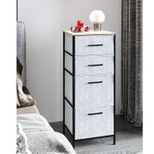 Çok Amaçlı Dolap 4 Çekmeceli Komodin Sehpa Gri 1612 - 5