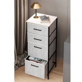 Çok Amaçlı Dolap 4 Çekmeceli Komodin Sehpa Gri 1612 - 2