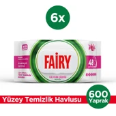 Fairy Çok Amaçlı Yüzey Temizlik Havlusu 100 Yaprak 6 Adet | Lilyum Çiçeği | Beyaz Sirke Karbonat - 1