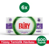 Fairy Çok Amaçlı Yüzey Temizlik Havlusu 100 Yaprak 6 Adet | Lavanta Yağlı | Beyaz Sirke Karbonat - 1