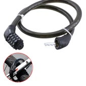 Şifreli Bisiklet Kilidi 80 cm Halat Zincir Çelik Kilit Çap 12 mm Ø Hırsız Önleme Güvenlik 1 Adet - 2