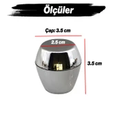 Mobilya Mutfak Dolap Dolabı Çekmece Kulpu Kulbu Plastik Gümüş Tek Vidalı Düğme Krom Kulp 10 Adet thumbnail 2