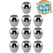 Mobilya Mutfak Dolap Dolabı Çekmece Kulpu Kulbu Plastik Gümüş Tek Vidalı Düğme Krom Kulp 10 Adet thumbnail 1