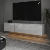 T0020 Alston 3 Kapaklı Duvara Monte Tv Ünitesi – LED Işıklı, Modern Tasarım, 160 cm - 4
