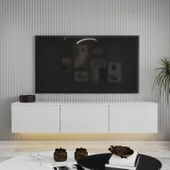 T0020 Alston 3 Kapaklı Duvara Monte Tv Ünitesi – LED Işıklı, Modern Tasarım, 160 cm - 2