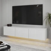 T0020 Alston 3 Kapaklı Duvara Monte Tv Ünitesi – LED Işıklı, Modern Tasarım, 160 cm - 7
