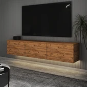 T0020 Alston 3 Kapaklı Duvara Monte Tv Ünitesi – LED Işıklı, Modern Tasarım, 160 cm - 3