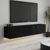 T0020 Alston 3 Kapaklı Duvara Monte Tv Ünitesi – LED Işıklı, Modern Tasarım, 160 cm - 1
