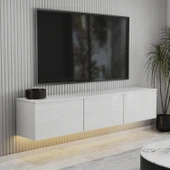 T0020 Alston 3 Kapaklı Duvara Monte Tv Ünitesi – LED Işıklı, Modern Tasarım, 160 cm - 1