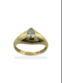 Damla Zirkon İtalyan Tek Taş Çok Şık 14 Ayar Altın Yüzük thumbnail 1