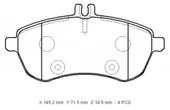MERCEDES E CLASS- W211- 07/09; ÖN FREN BALATASI (KABLOSUZ)(DİSK) (146.2X71.5X19.5)(BRAMAX) - 2