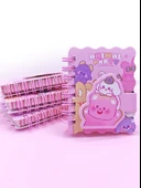 Animal Party Cırtlı Cep Boy Sevimli Mini Not Defteri (7x8 cm) - Hi - 1