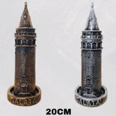 Polyester Galata Kulesi Biblo 20 cm Altın & Gümüş - 1