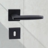 Bulut Oda Siyah Kapı Kolu Kare Rozetli Sağa Sola Uygun İç Ev Kapısı Kolları Kilitlenebilir 1 Takım thumbnail 6