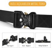 Kobra Kemer 125 Cm X 3.8 Cm - Taktik Outdoor ve Koruma Pantolon Kemeri SİYAH - 2