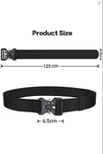 Kobra Kemer 125 Cm X 3.8 Cm - Taktik Outdoor ve Koruma Pantolon Kemeri SİYAH - 5