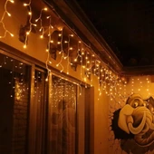 Yılbaşı aydınlatması hareketli saçak LED Perde Sarkıt İç mekan hortum gün ışığı Beyaz Işık 2 metre şeffaf Kablolu Süs - 7