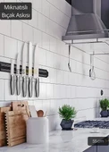 Bıçak Mıknatısı Askısı 55 cm Kalın Duvar Standı Çelik Bıçak Tutucu - 2