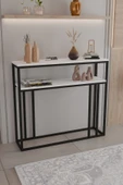 2 Raflı Metal Dresuar Raflı Lüx Dresuar Kitaplık Salon Düzenleyici 2 Raflı 100 Cm - 1