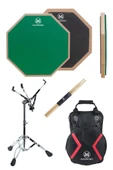 Maxword DD-239GR Pro Bateri Davul Çalışma Pedi Seti Drum Practice Pad Full Set - 2