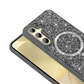 Samsung Galaxy S24 FE Kılıf Pırlanta Tasarımlı Kablosuz Şarj Özellikli Mozaik Silikon Kapak thumbnail 7