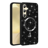 Samsung Galaxy S24 FE Kılıf Pırlanta Tasarımlı Kablosuz Şarj Özellikli Mozaik Silikon Kapak thumbnail 2