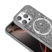 iPhone 16 Pro Max Kılıf Pırlanta Tasarımlı Kablosuz Şarj Özellikli Mozaik Silikon Kapak thumbnail 7