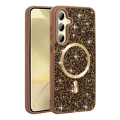 Samsung Galaxy S24 FE Kılıf Pırlanta Tasarımlı Kablosuz Şarj Özellikli Mozaik Silikon Kapak thumbnail 4