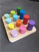 Montessori Eşleştirme Tablalı Silindirler & Eğitici Kartlar - 12 Renk thumbnail 2