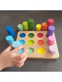 Montessori Eşleştirme Tablalı Silindirler & Eğitici Kartlar - 12 Renk thumbnail 4