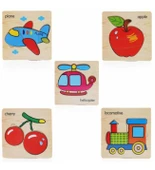 Ahşap Puzzle - Ahşap Oyuncak - Ahşap Gelişim Oyuncağı - 6 Lı Puzzle - 1