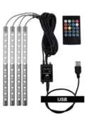 Usb Girişli 12 Ledli Araç Içi Ayak Altı Sese Duyarlı Rgb Şerit Led Aydınlatma - 1