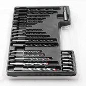 Matkap Ucu Set Duvar Metal Ahşap 17'li Delme 4 Çeşit Dübel 6 Farklı Yıldız Düz Bits Uç Organizer - 6