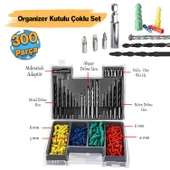 Matkap Ucu Set Duvar Metal Ahşap 17'li Delme 4 Çeşit Dübel 6 Farklı Yıldız Düz Bits Uç Organizer - 1