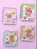 Honey Bear Cırtlı Cep Boy Sevimli Ayıcık Mini Not Defteri (7x8 cm) - Pembe - 4